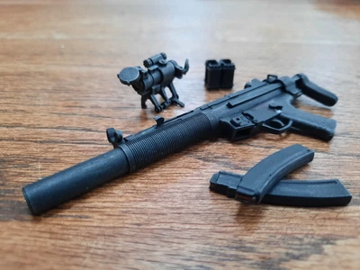 £38 • Buy 1/6 Scale Hot Toys MP5 DS Sub Machine Gun For 12 Inch Action Man Figure Weapon