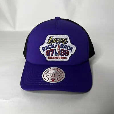 Mitchell & Ness LA Lakers 87-88 Back To Back Champs Trucker Snapback Hat Cap NEW • $19.99