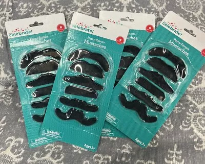 Way To Celebrate Party Favor Mustaches 4 Pack With 6 Each • $10.29