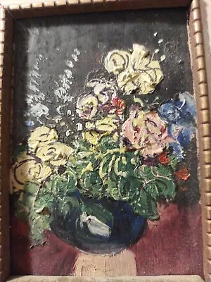 Oil Painting  Impressionist Signed Glenn Bastian  Bowl Of Flowers  Vintage  • $49.99