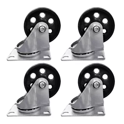 4X Swivel Caster Wheels Top Steel Plate & Bearing Casters 3  Heavy Duty 440lbs • $25.99