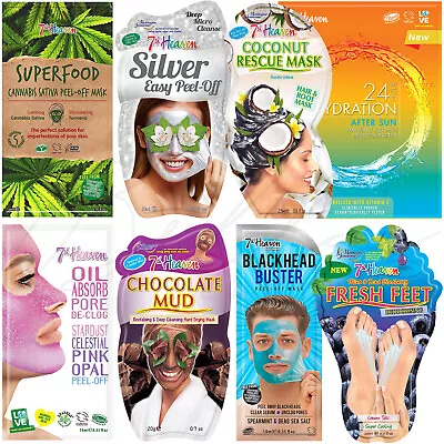 7TH HEAVEN Montagne Jeunesse Face Hair & Feet Masks For All Skin Types *CHOOSE* • £2.05