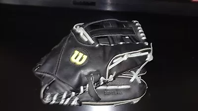 Wilson Elite Over Sized Pocket Model A2444 14” Softball Glove Black Gray #202 • $17.95