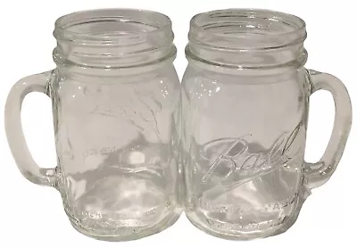Ball Drinking Mason Jar Clear Glass With Handle Approx. 12 Ounce • $12