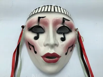 VTG 1988 Clay Art Of San Francisco Ceramic Wall Mask Musical Music Notes Piano • $28
