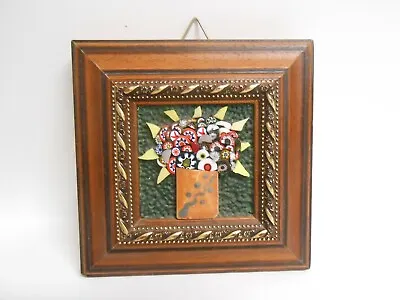 $119.95 • Buy Mosaico Vase Of Flowers Micro Mosaic-Framed Millefiori Murrine