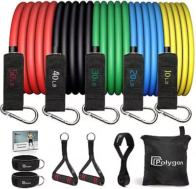 Resistance Bands Set Exercise Tubes With Handles Door Anchor And Ankle Straps St • $69