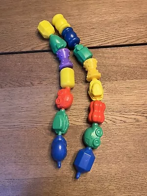 Fisher Price Snap Pop Beads Lot Of 15 Vehicles Shapes Vintage 80s • $21.95