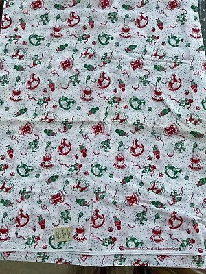 VTG  Wamsutta Holiday Christmas Santa  Toys Fabric Quilt Cotton 1/2 Yd X 46” • $3.75