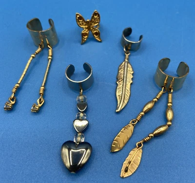 5 Paia Orecchini A Goccia In Acciaio Inox - Piume Pendenti Con Chiusura A Cerniera, Uomo Donna