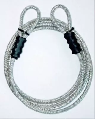 6ft 1/8  3.17mm 7x19 Steel Security Cable Bike Lock. VINYL COATED Double Loop • $7.79