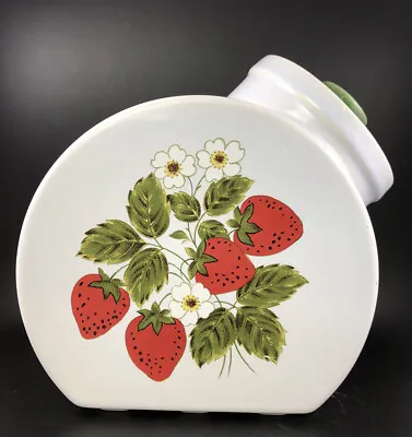 Vintage McCoy Pottery Strawberry Country Cookie Jar Canister Tilt Fruit 9  • $35