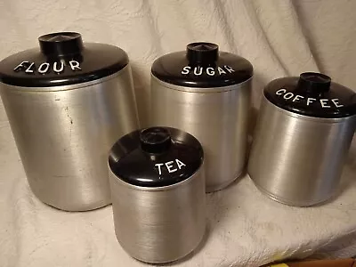 $12.99 • Buy Vintage Kromex Aluminum 4pc. Stacking Cannister Set