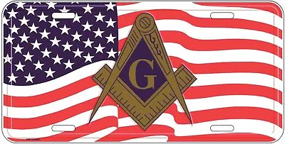 USA Flag Masonic License Plate American Flag Mason Tag Sign Made In USA • $22.22
