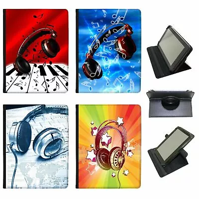 Love Music With Headphones & Notes Universal Leather Case For Samsung Tablets • £9.99