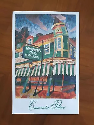 Vintage Commander’s Palace Poster/Menu  New Orleans NOLA 17 X 11 Inches • $42.50