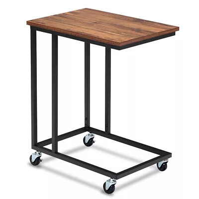 U-Design Rolling Laptop Holder Sofa Side Mobile End Table Stand Desk Black • $39.99