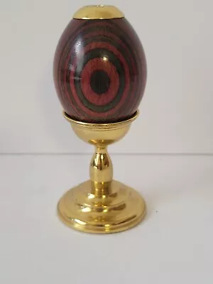 Van Cort Egg  Kaleidoscope  Brown Marble Wood And Brass On Stand • $35