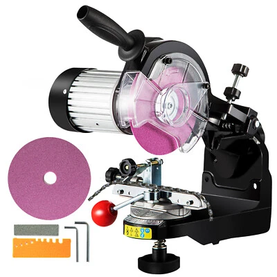 $94.99 • Buy VEVOR Chainsaw Chain Grinder 230W Multi-Angle Teeth Sharpener 2 Grinding Wheels