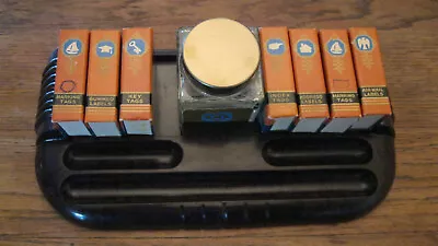 Vintage  Dennison Desk Set  Bakelite Tray  W/ Inkwell  &  7 Label & Tag  Boxes • $40