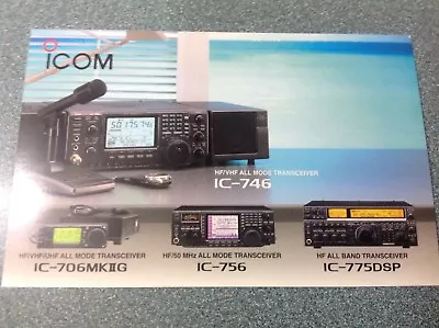 Icom Genuine Q S L. Card Marking The Birth Of The IC706MKk11 / IC-756 / IC-775 • £3