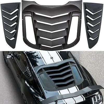 3pcs Rear + Side Window Louvers ABS Windshield Cover For Ford Mustang 2015-2021 • $168.99