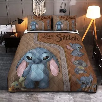 Stitch Moods Stitch Emotions Love Stitch Lilo And Stitch Quilt Bed Set • $76.50