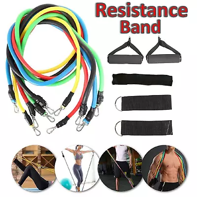 13 PCS Resistance Bands Set Yoga Pilates Abs Exercise Fitness Tube Workout Bands • $28.99