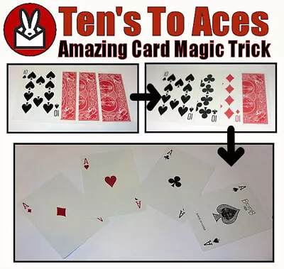 £3.95 • Buy Ten's To 4 Aces Packet Card Trick Magic Gimmick Quick Changing 10 To 1 Cards Wow