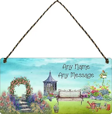 £5.99 • Buy Personalised Garden Hanging Plaque Backyard Allotment Shed Sign Summer House Bbq