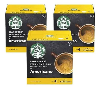 Nescafe Dolce Gusto Starbucks Americano Veranda Blend X 3 Boxes (36 Capsules)... • $31.99