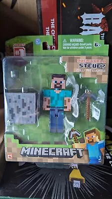 Minecraft Overworld Steve Pickaxe Coal Block New In Package Action Figures • $12.45