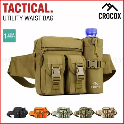 $18.90 • Buy Tactical Waist Bag Belt Military Fanny Pack Pouches Buckle Men Bum Utility Black