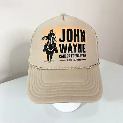 John Wayne Cancer Foundation Block The Blaze Trucker Snap Back Hat • $16