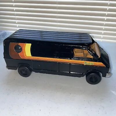 Vintage ERTL Black Orange 70s Dodge STREET VAN Bubble Window Metal Toy USA • $28.99