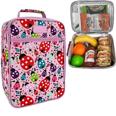 Genuine! SACHI Style 225 Insulated Junior Lunch Tote Cooler Bag Lovely Ladybugs! • $34.95