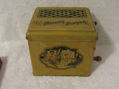 Tin Litho Melody Player Roller Organ Crank Toy With Rolls • $99