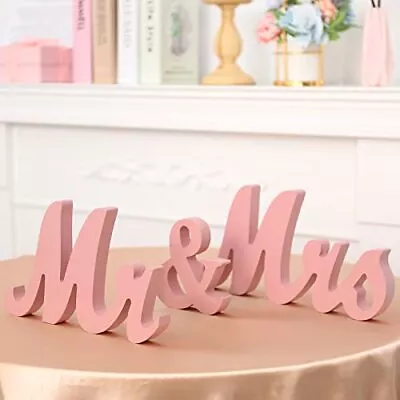 Mr & Mrs Sign Rose Gold Mr And Miss Wooden Letters Wedding Decorations Set Woode • $15.40