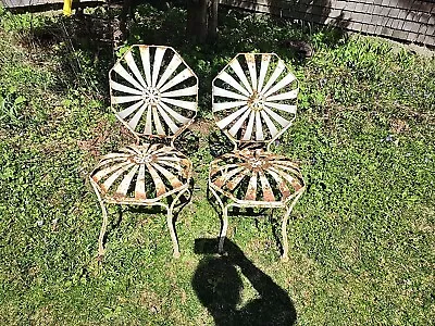 Pair Of Framcois Carre Antique Art Deco Spring Chairs Need Work • $675