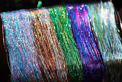 5 Packs Mixed Colors 0.3mm Flashabou Holographic Tinsel Crystal Flash Fly Tying • $8.79