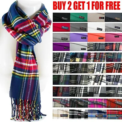 Mens Womens Winter Warm SCOTLAND Made 100% CASHMERE Scarf Scarves Plaid Wool • $7.69