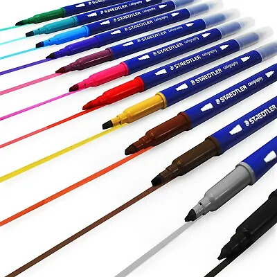 Staedtler Double Ended Calligraphy Pens - 2.00 - 3.5mm - 12 Assorted Colours  • £10.99