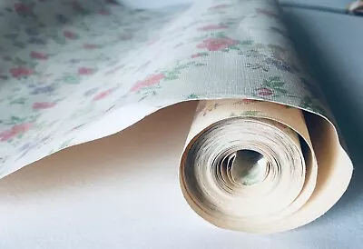 £10 • Buy Vintage 1950's Floral Wall Paper Over 6 Metres