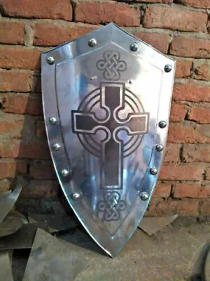 Medieval Knight Templar Crusader Metal Shield Armor Battle Ready Larp Sca Gift • $155.93