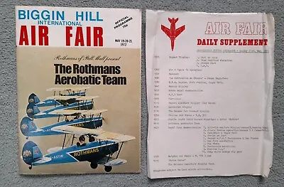 £6.50 • Buy Biggin Hill Air Fair Programme 1972 Airshow With Daily Supplement