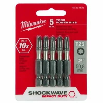 MILWAUKEE ELEC TOOL 48-32-4685 2  T25 Torx Bit (5 Pack) • $9.25