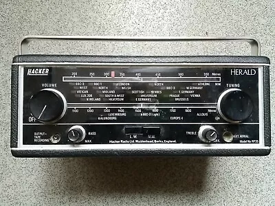 Vintage HACKER HERALD RP35 MW/LW Radio Black (PERFECT WORKING ORDER) PROP • £49.99