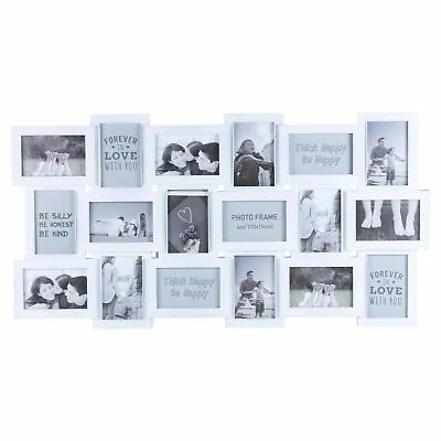 18 Photo Multi Aperture Picture Frame Family Love Memories Collage Home Decor • £34.95