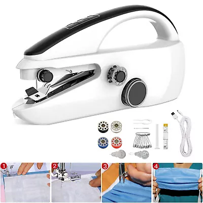 Handheld Sewing Machine Cordless Home Hand Held Mini Portable Stitch Clothes UK • £15.95