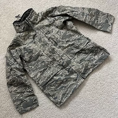 Military AIR FORCE Tiger Stripe Parka GoreTex Rain Coat Large Regular 100% Nylon • $85